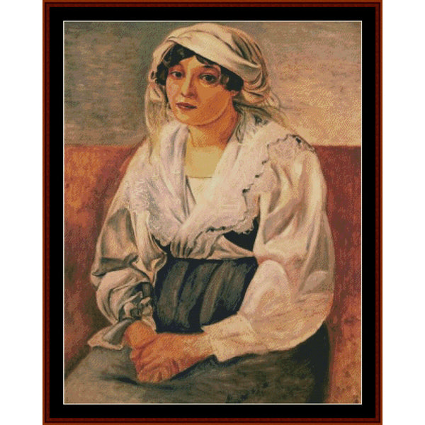 Counted Cross Stitch Pattern – Italian Girl by Andre Derain - Cross Stitch Collectibles