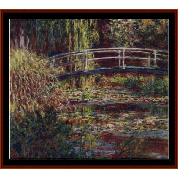 Counted Cross Stitch Pattern by Cross Stitch Collectibles of a bridge over water lilies