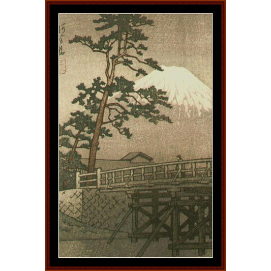 Counted Cross Stitch Pattern – Kawaii Bridge, Asian Art - Cross Stitch Collectibles