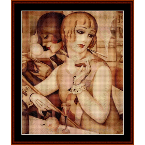 Counted Cross Stitch Pattern: L’ Apertif by Gerda Wegener – Cross Stitch Collectibles