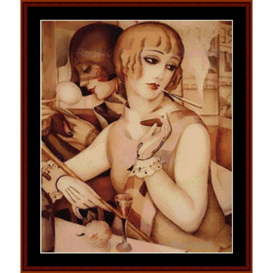 Counted Cross Stitch Pattern: L’ Apertif by Gerda Wegener – Cross Stitch Collectibles