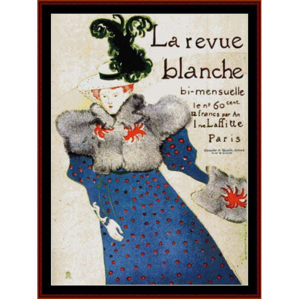 Counted Cross Stitch Pattern: La Revue Blanche by Toulouse Lautrec by Cross Stitch Collectibles