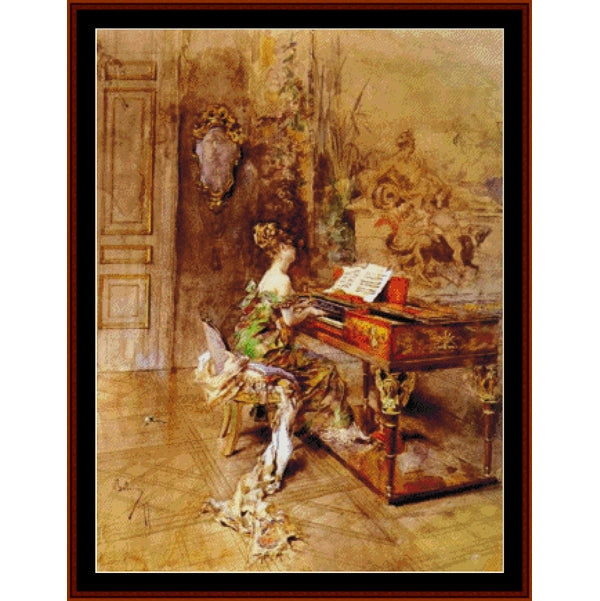 Counted Cross Stitch Pattern: Lady Pianist by Giovanni Boldini by Cross Stitch Collectibles