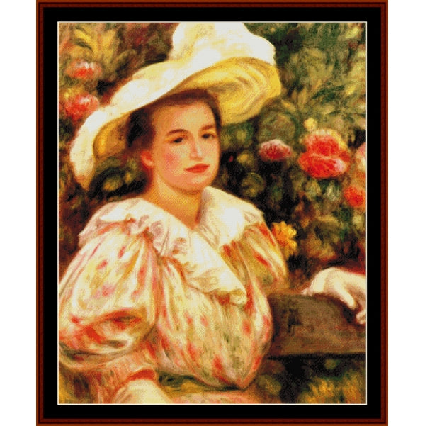 Counted Cross Stitch Pattern: Lady with White Hat by Pierre Auguste Renoir by Cross Stitch Collectibles