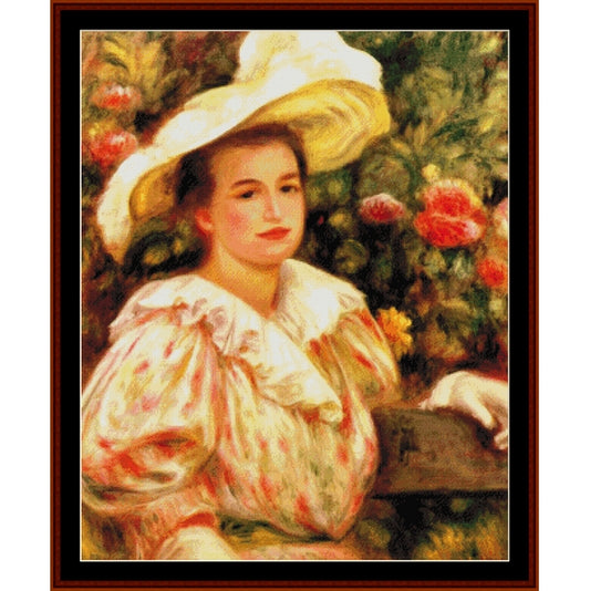 Counted Cross Stitch Pattern: Lady with White Hat by Pierre Auguste Renoir by Cross Stitch Collectibles