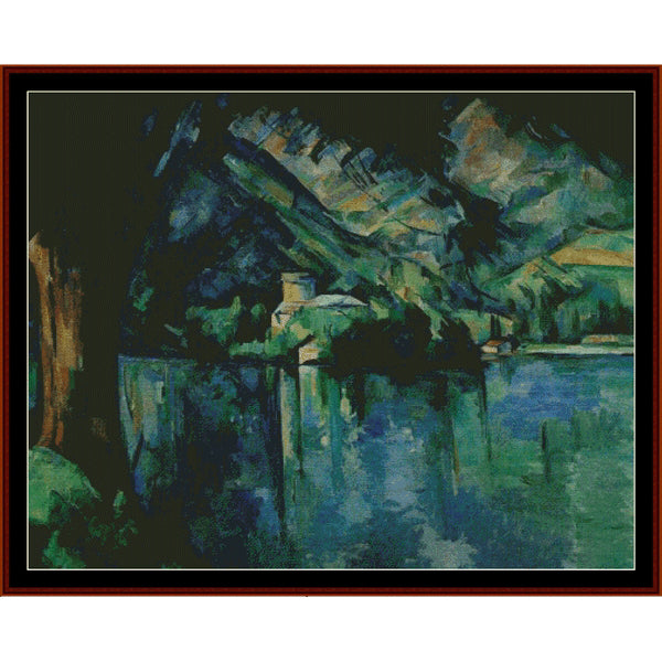 Counted Cross Stitch Pattern: Lake Annecy, postersize by Paul Cezanne by Cross Stitch Collectibles