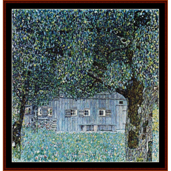 Counted Cross Stitch Pattern: Lakeside with Birch Trees III by Gustav Klimt by Cross Stitch Collectibles