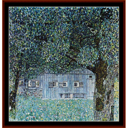 Counted Cross Stitch Pattern: Lakeside with Birch Trees III by Gustav Klimt by Cross Stitch Collectibles