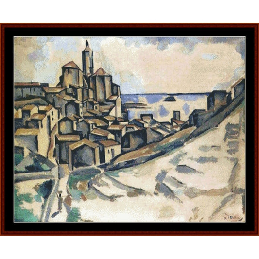 Counted Cross Stitch Pattern: Landscape at Cadaques by Andre Derain - Cross Stitch Collectibles