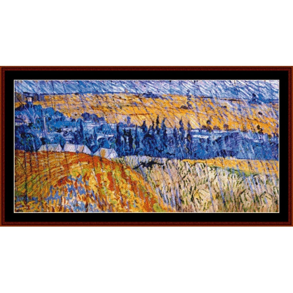 Counted Cross Stitch Pattern: Landscape in the Rain by Vincent Van Gogh - Cross Stitch Collectibles