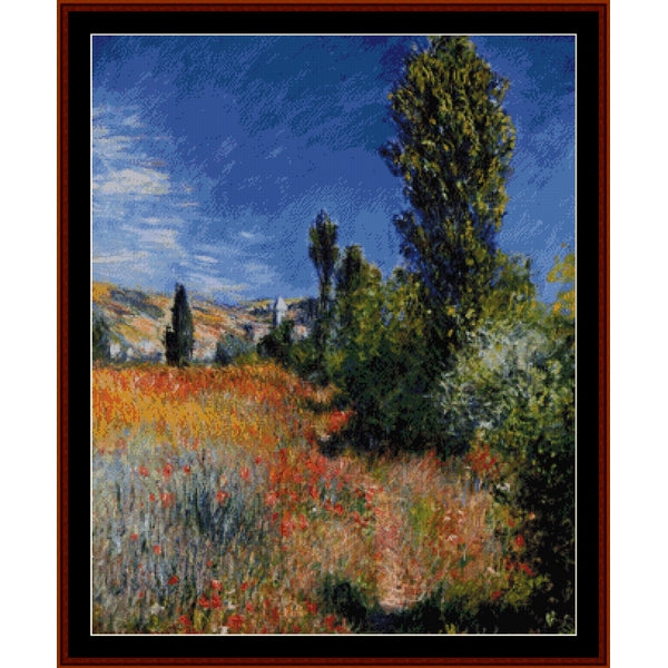 Counted Cross Stitch Pattern: Landscape on Saint Martin by Claude Monet by Cross Stitch Collectibles