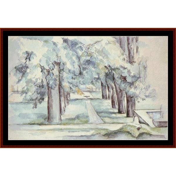 Counted Cross Stitch Pattern: Lane of Chestnut Trees by Paul Cezanne- Cross Stitch Collectibles