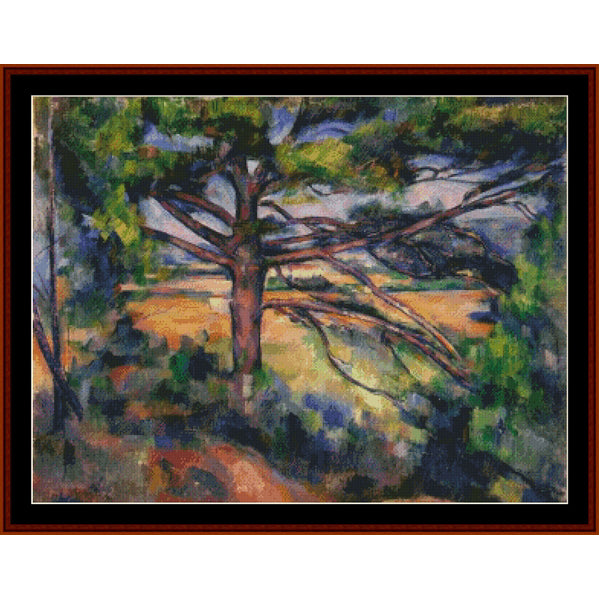Counted Cross Stitch Pattern: Large Pine and Red Earth by Paul Cezanne - Cross Stitch Collectibles