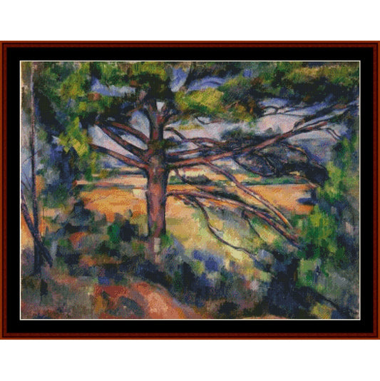 Counted Cross Stitch Pattern: Large Pine and Red Earth by Paul Cezanne - Cross Stitch Collectibles