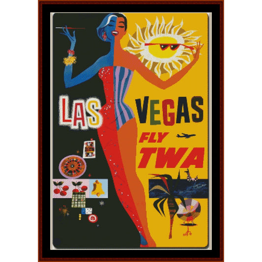 Counted Cross Stitch Pattern: Las Vegas, Vintage Travel Poster - Cross Stitch Collectibles
