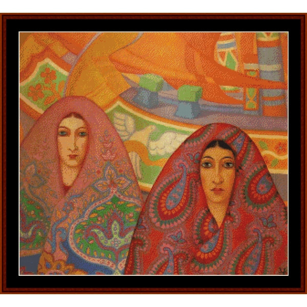 Counted Cross Stitch Pattern: Las Venezianas by Vittorio Zecchin - Cross Stitch Collectibles
