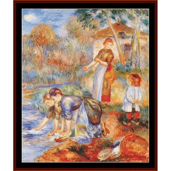 Counted Cross Stitch Pattern: Laundresses by Pierre Auguste Renoir - Cross Stitch Collectibles