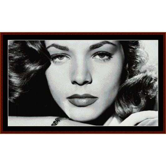 Counted Cross Stitch Pattern: Lauren Bacall, Vintage Portrait - Cross Stitch Collectibles