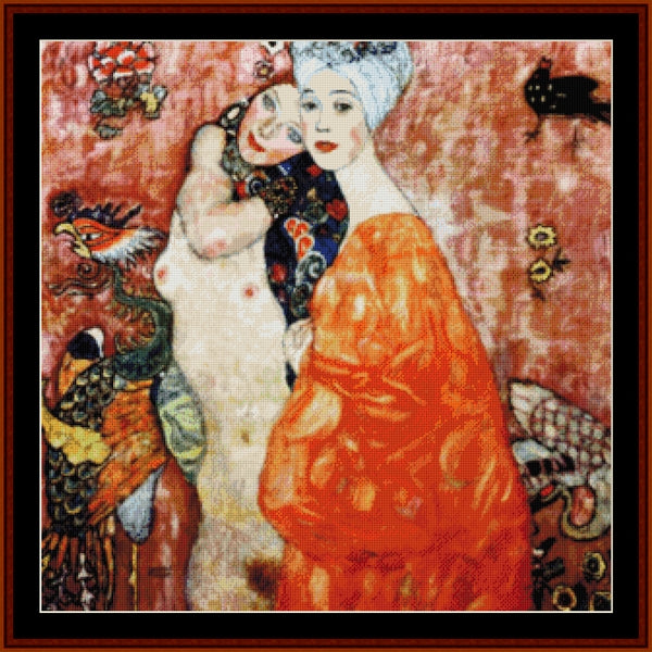 Counted Cross Stitch Pattern: Le Amiche by Gustav Klimt - Cross Stitch Collectibles