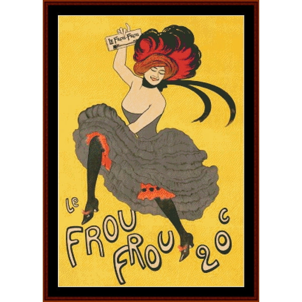 Counted Cross Stitch Pattern: Le Frou Frou, Vintage Poster - Cross Stitch Collectibles