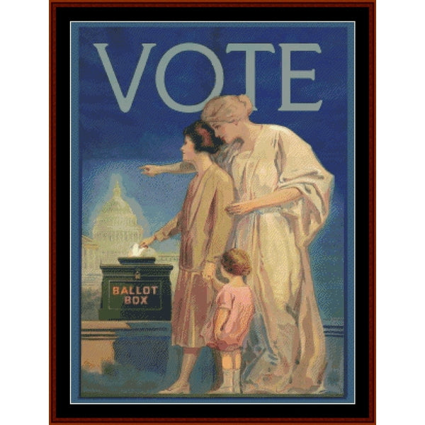 Counted Cross Stitch Pattern: League of Women Voters, Vintage Poster - Cross Stitch Collectibles