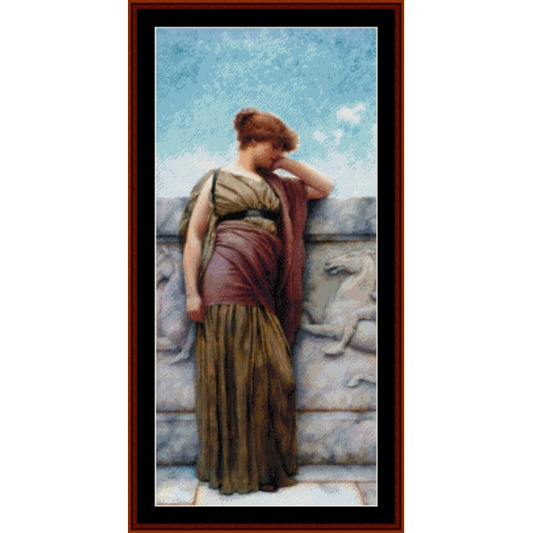 Counted Cross Stitch Pattern: Leaning on Balcony 