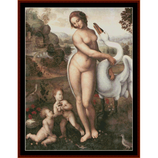 Counted Cross Stitch Pattern – Leda and the Swan by Leonardo da Vinci - Cross Stitch Collectibles