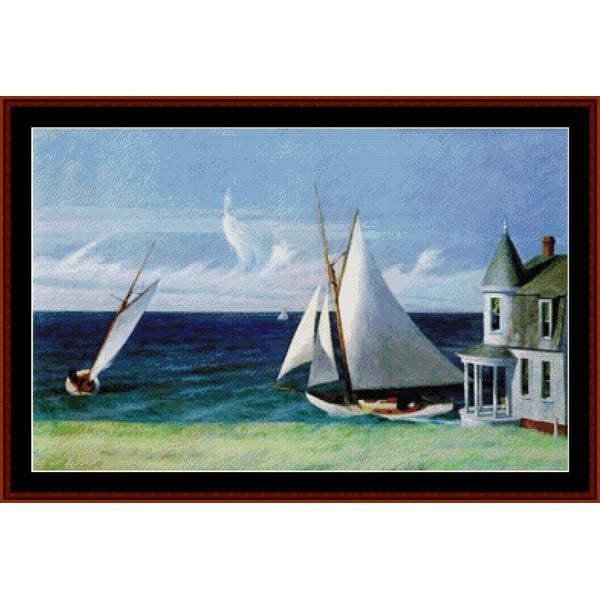 Counted Cross Stitch Pattern: Lee Shore by Edward Hopper – Cross Stitch Collectibles