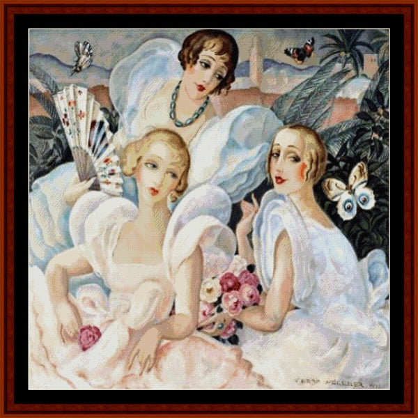 Counted Cross Stitch Pattern: Les Femmes Fatales by Gerda Wegener – Cross Stitch Collectibles