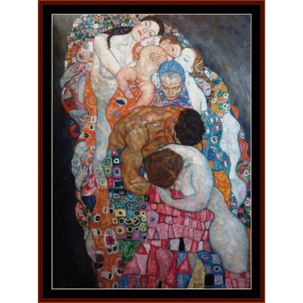 Counted Cross Stitch Pattern: Life and Death, 1916 by Gustav Klimt – Cross Stitch Collectibles
