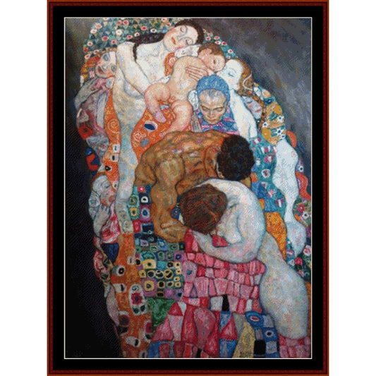 Counted Cross Stitch Pattern: Life and Death, 1916 by Gustav Klimt – Cross Stitch Collectibles