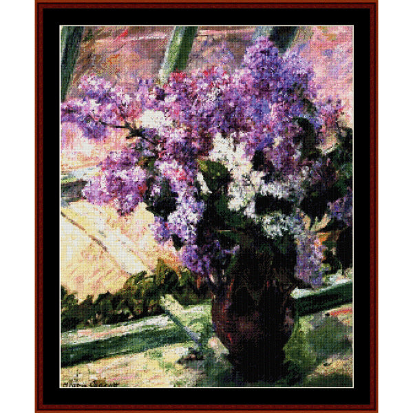 Counted Cross Stitch Pattern: Lilacs in a Window by Mary Cassatt – Cross Stitch Collectibles