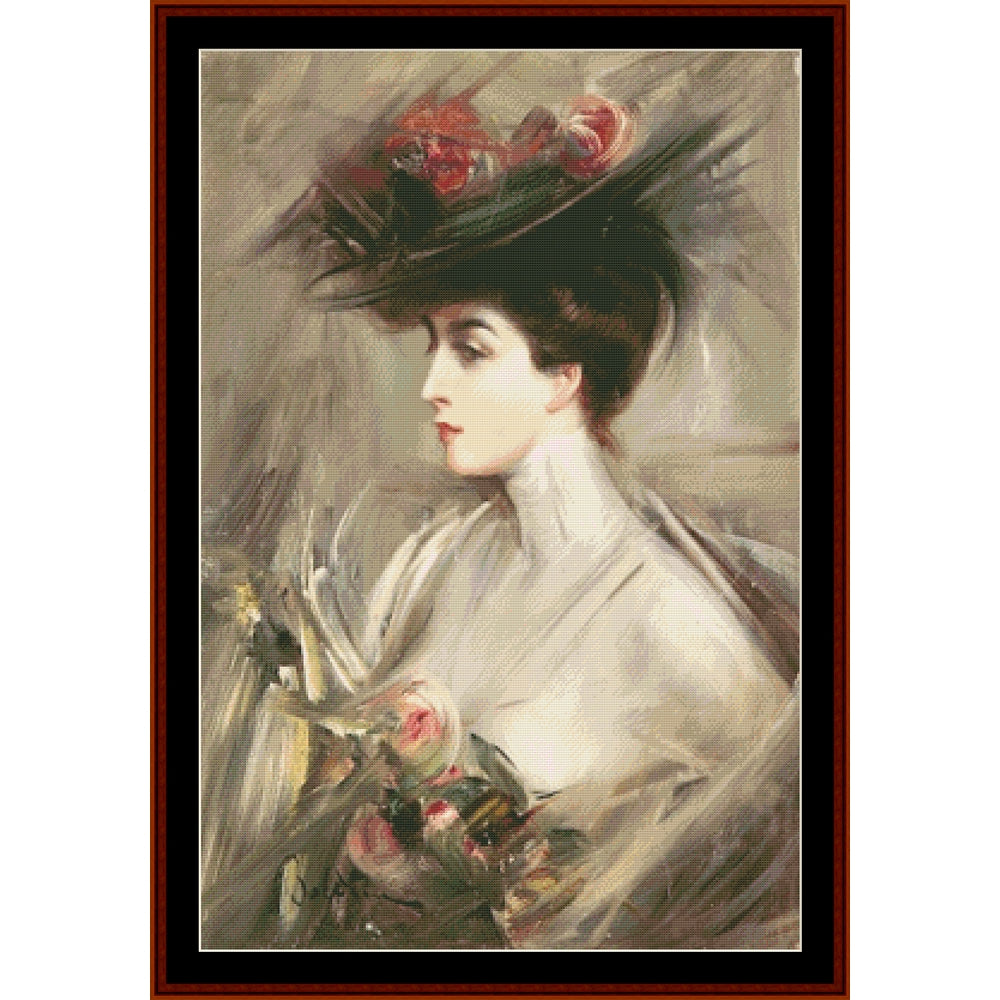 Counted Cross Stitch Pattern: Lina Cavalieri by Giovanni Boldini – Cross Stitch Collectibles