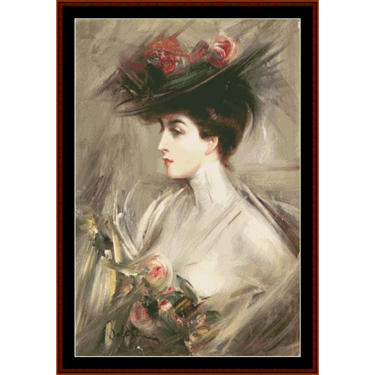 Counted Cross Stitch Pattern: Lina Cavalieri by Giovanni Boldini – Cross Stitch Collectibles