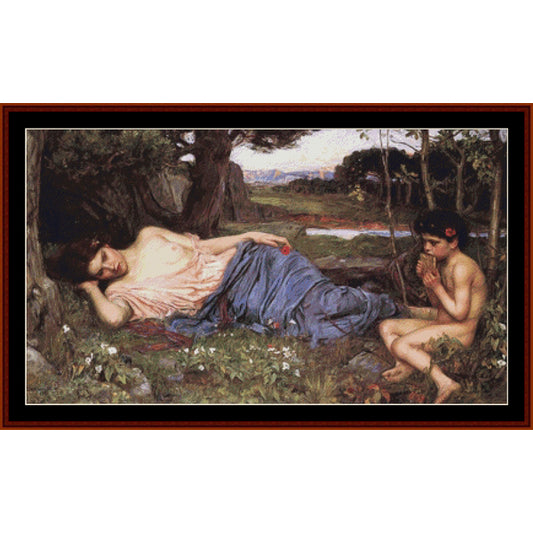 Counted Cross Stitch Pattern: Listen to My Sweet Pipings by J.W. Waterhouse – Cross Stitch Collectibles