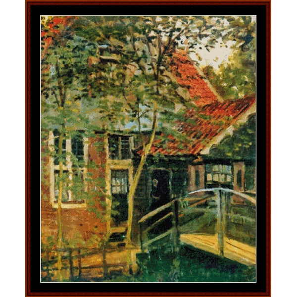 Counted Cross Stitch Pattern: Little Bridge in Zaandam by Claude Monet – Cross Stitch Collectibles
