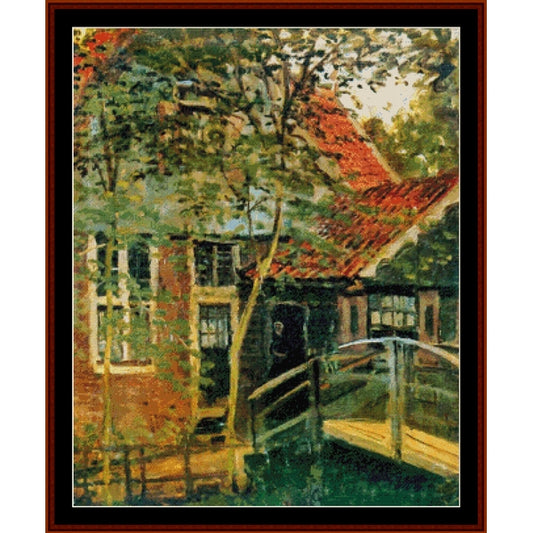 Counted Cross Stitch Pattern: Little Bridge in Zaandam by Claude Monet – Cross Stitch Collectibles