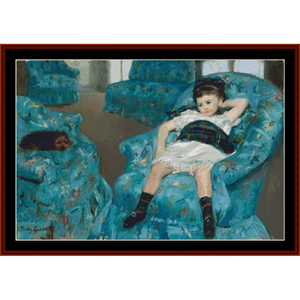 Counted Cross Stitch Pattern: Little Girl with Cat by Mary Cassatt – Cross Stitch Collectibles
