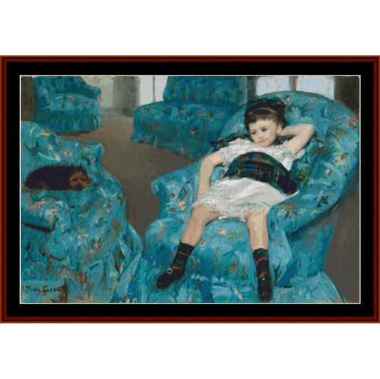 Counted Cross Stitch Pattern: Little Girl with Cat by Mary Cassatt – Cross Stitch Collectibles