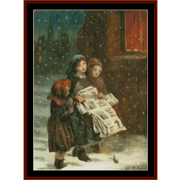 Counted Cross Stitch Pattern: Little Newsies by A.E. Mulready – Cross Stitch Collectibles