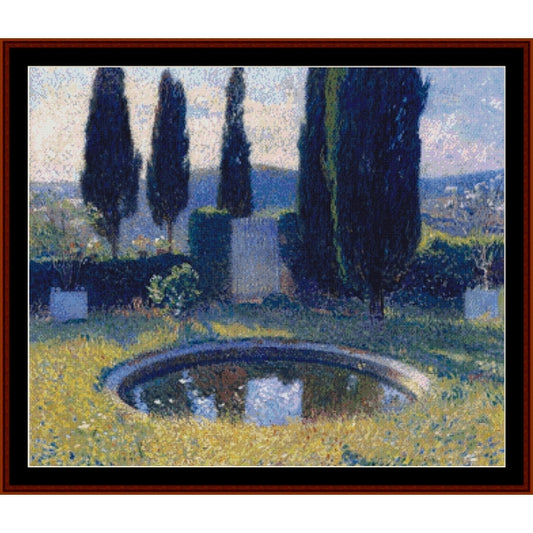 Counted Cross Stitch Pattern: Little Pool in the Park by Henri Martin – Cross Stitch Collectibles