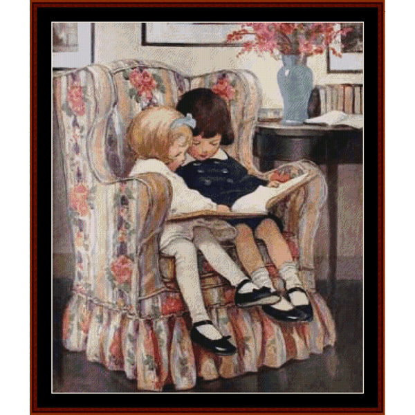 Counted Cross Stitch Pattern: Little Readers by Jesse Willcox Smith – Cross Stitch Collectibles