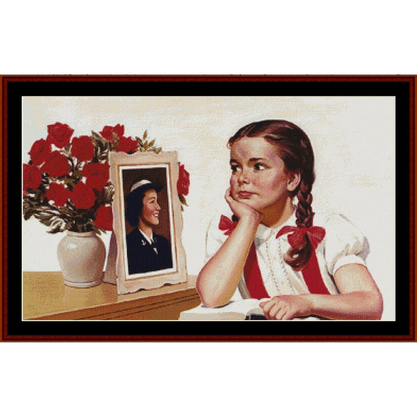 Counted Cross Stitch Pattern: Little Sister, Americana – Cross Stitch Collectibles