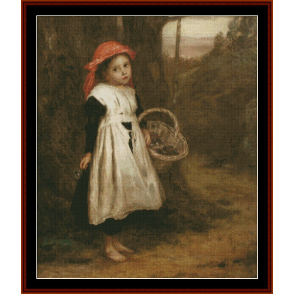 Counted Cross Stitch Pattern: Little Violet Seller by A.E. Mulready – Cross Stitch Collectibles