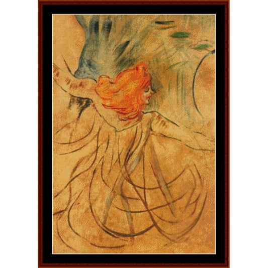 Counted Cross Stitch Pattern: Loie Fuller by Toulouse Lautrec – Cross Stitch Collectibles