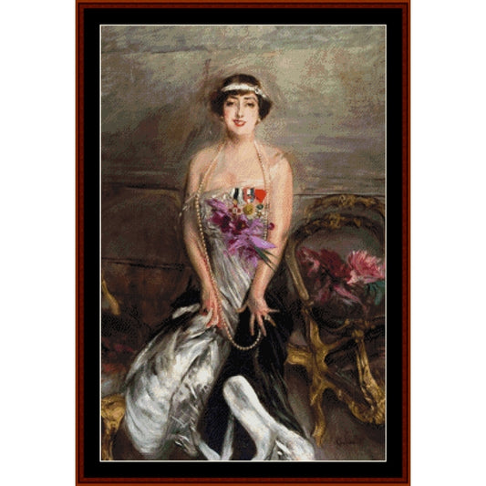 Counted Cross Stitch Pattern: Madame LeClanche by Giovanni Boldini – Cross Stitch Collectibles