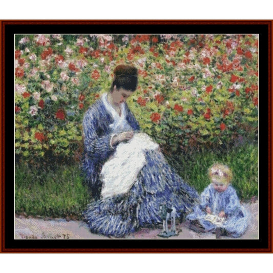 Counted Cross Stitch Pattern: Madame Monet and Child by Claude Monet – Cross Stitch Collectibles