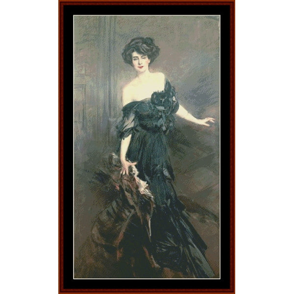 Counted Cross Stitch Pattern: Mademoiselle de Nemidoff by Giovanni Boldini – Cross Stitch Collectibles
