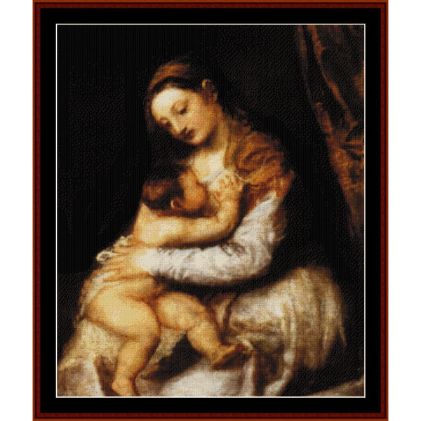 Counted Cross Stitch Pattern: Madonna and Child, 1570 by Titian – Cross Stitch Collectibles