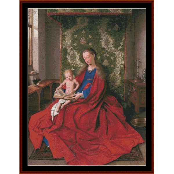Counted Cross Stitch Pattern: Madonna and Child Reading by Jan van Eyck – Cross Stitch Collectibles